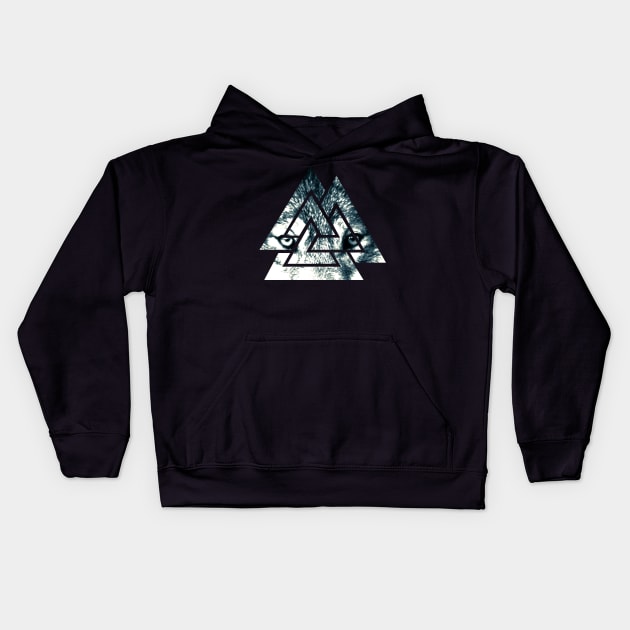 Valknut wolf Odins Valhalla Wotan Nordic Kids Hoodie by Michangi